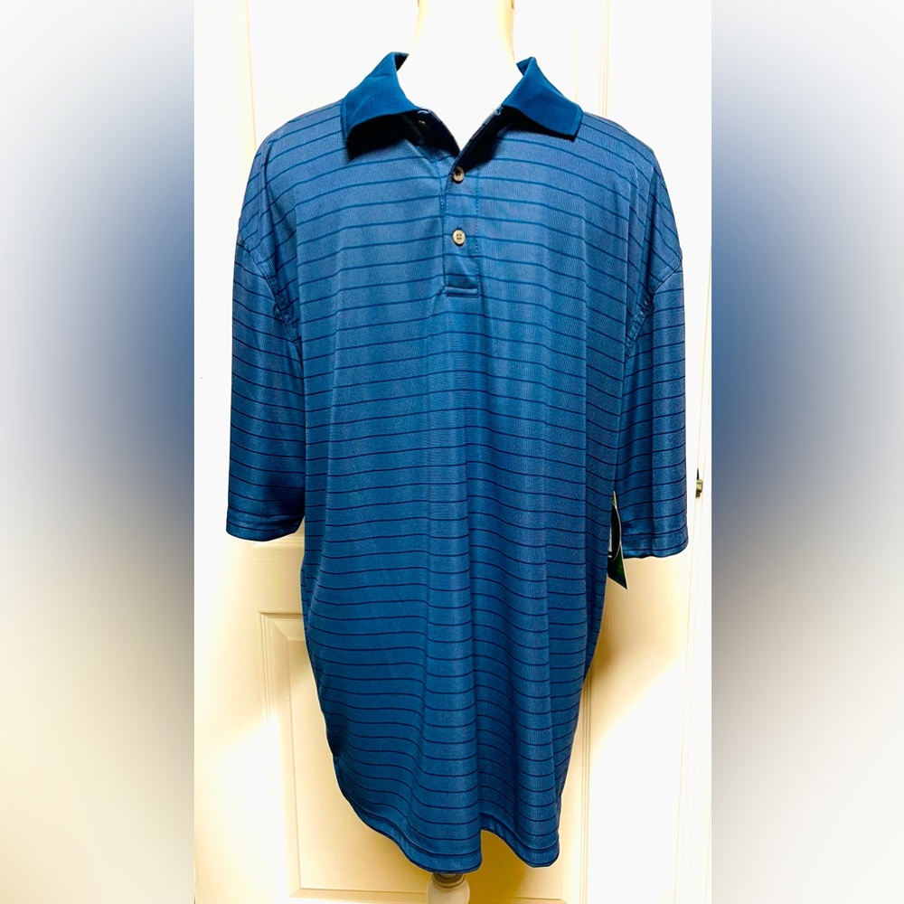 Golf Shirt Iron Eagle large new blue collared light wicking